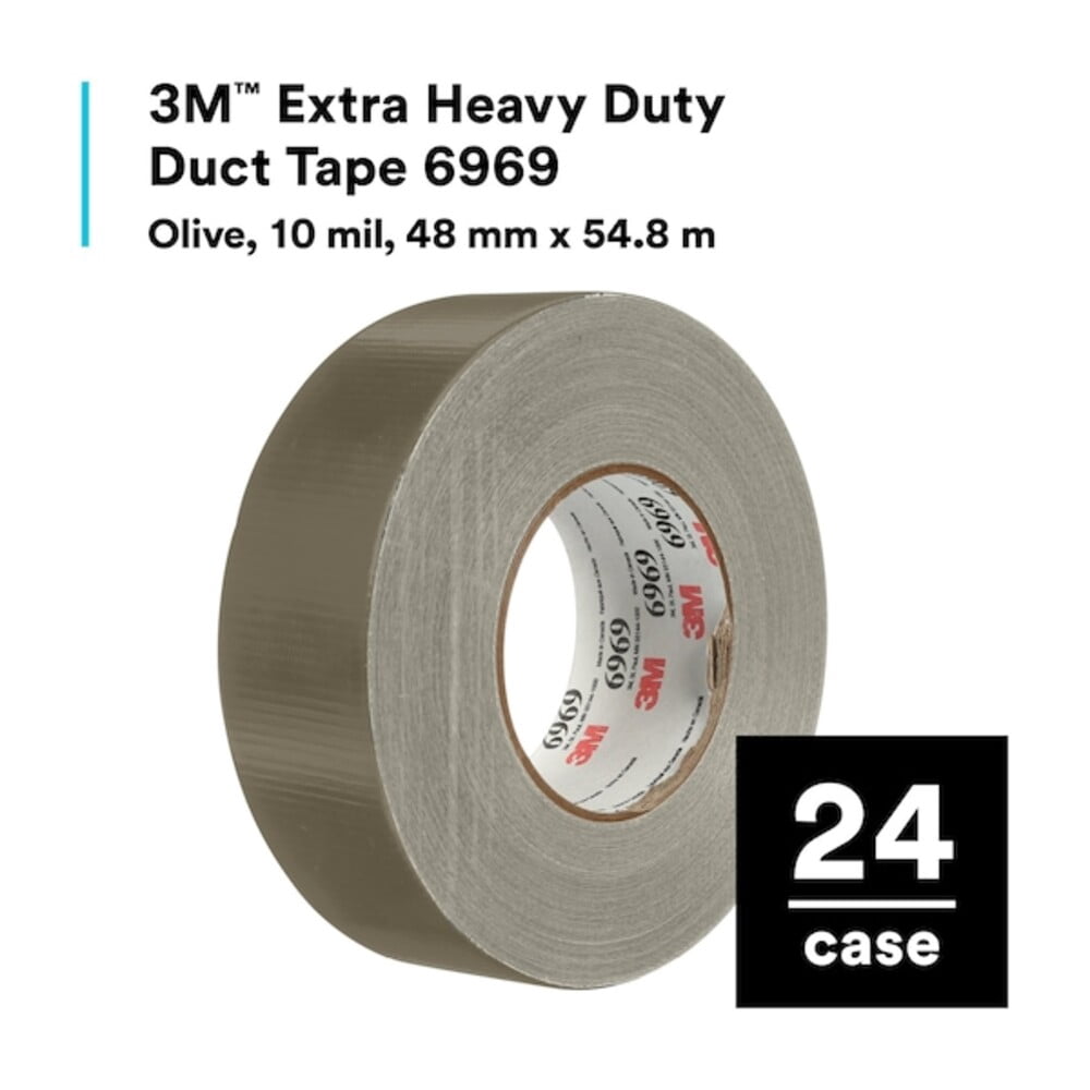 3m Duct Tape, Olive, 60 yd L, 2 in W 6969