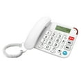 thumbnail image 1 of TSD-813 ABS Corded Landline Phone for Seniors with SOS Emergency Button, Large Buttons, 16-Digit LCD Backlit Display, Volume Control, 61 Incoming Call Memory, 16 Outgoing Number Storage - White (3*AA, 1 of 7
