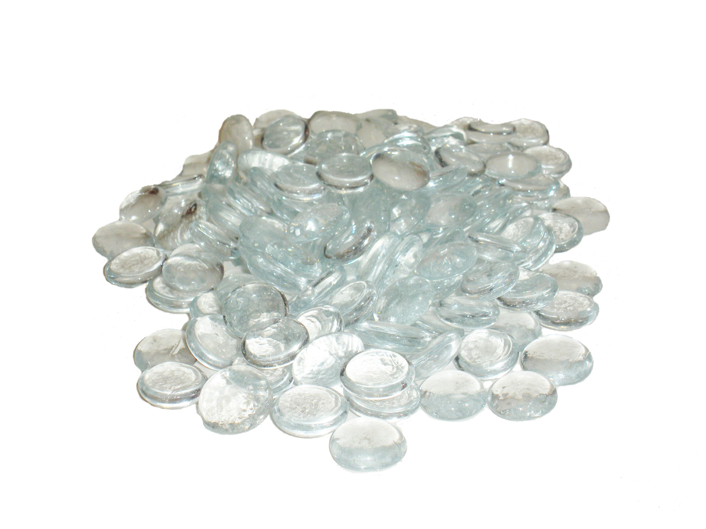 12 lbs 1000 Clear Glass Pebbles Flat Bottom Gem Stones Marbles Vase Fillers 