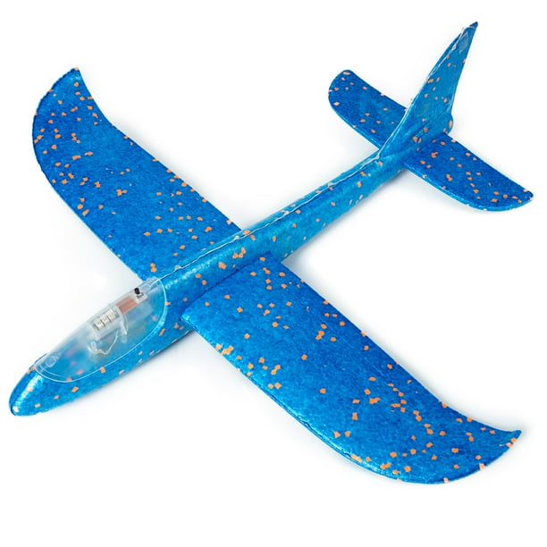 SHCKE Foam Glider Toys with LED Light 18.8" Large Throwing Foam Plane 2