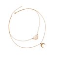 thumbnail image 3 of EHJRE Pendant Choker Chain Charms Double Layer Clavicle Necklace Golden, 3 of 8