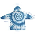 thumbnail image 7 of Blue Tie Dye Mandala Pattern Blanket Hoodies for Kids 6-13YR Oversize Wearable Blanket Hoodies for Boys Girls Teens, 7 of 7