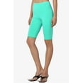 thumbnail image 4 of Women's PLUS Basic Stretch Cotton Span High Waist Above Knee Bermuda Short Leggings, 4 of 7