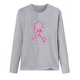 thumbnail image 3 of Royisotas Fall and Winter Tops for Women Casual Gray Long Sleeve Breast Cancer Awareness Day Women's Shirts Crew Neck Loose Fit TShirts, 3 of 3