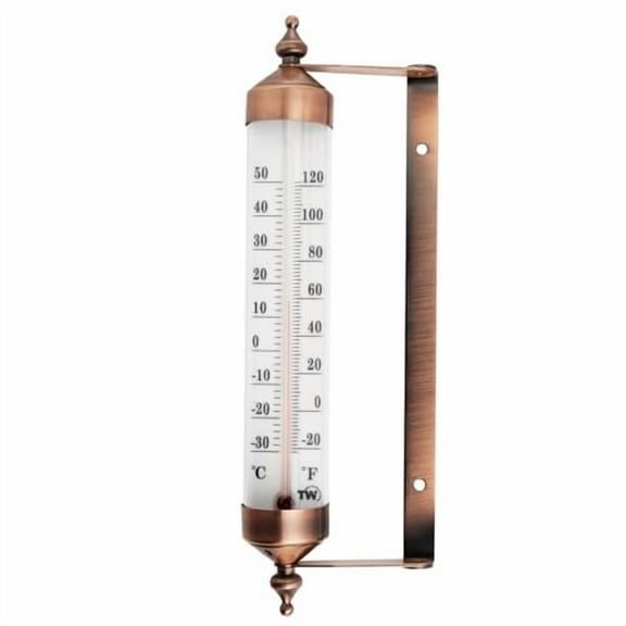 Outside Thermometer with Bronze Effect Design - Stylish 9.5 Inch Decorative Outdoor Thermometer Waterproof Suitable for Outside Wall Garden Greenhouse  Garage$$Garden &