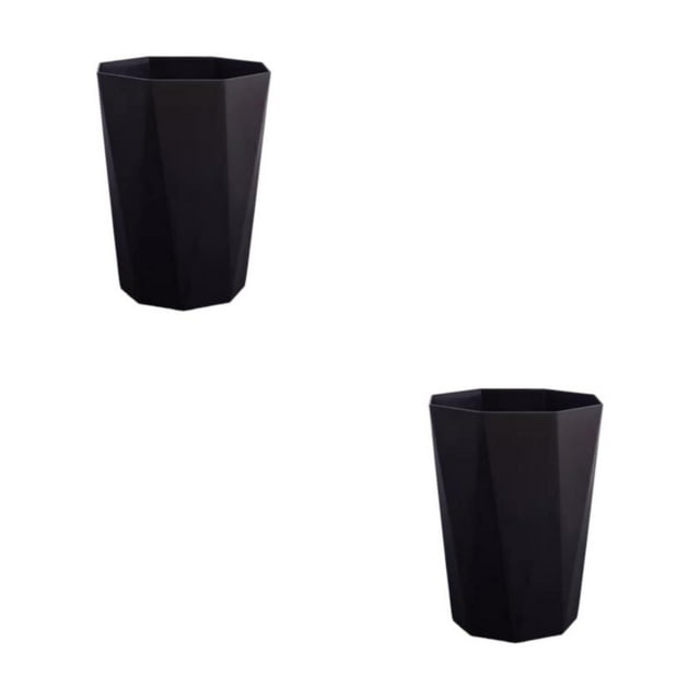 Decodeary Trash Can For Kitchen Bedroom - Simple All Home Decoration Matchable Big Opening PP Household Black L 2Set