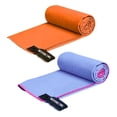 thumbnail image 1 of 2 toallas de viaje para senderismo, yoga, entrenamiento, manos, cara y cuerpo, súper absorbentes. naranja violeta, 1 of 9
