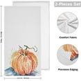 thumbnail image 2 of SKYSONIC 2 Pack Pumpkin Watercolor Hand Towels, Ultra Soft and Absorbent, Fall Harvest Thanksgiving Decorative Fingertip Towel for Home, Bathroom, Kitchen, 28.3"x14.4", 2 of 5