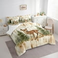 thumbnail image 3 of Manfei Cartoon Deer Bedding Comforter Set 7-Piece for Girls Boys, Watercolor Jungle Wildlife King Bedding Sets, Green Pine Tree Bed Sheets, Luxury Bedroom Decor, 3 of 8