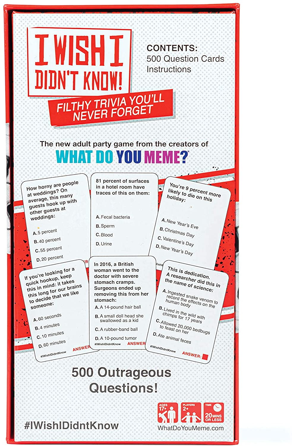 I Wish I Didn't Know! the Filthy Trivia Adult Party Game by What Do You Meme?