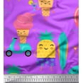thumbnail image 1 of Soimoi Purple Rayon Fabric Beech & Fun Party Printed Fabric 1 Yard 56 Inch Wide, 1 of 5