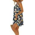 thumbnail image 4 of Ovzne Robes d'Été pour Femmes Robe pour Femme Robe de Plage Sans Manches à Col Rond Dégradé Teinture sur Nœuds Robe d'Été en Solde, 4 of 6
