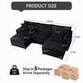 thumbnail image 2 of Youmumeub DIY Modular U-Shaped Sectional Sofa Black – Customizable 5-Seat Chenille Couch with 2 Ottomans, Easy Assembly, Heavy-Duty Abrasion Rating, Deep 29.92" Seats, Wood Frame for Living Room, 2 of 19