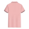 thumbnail image 6 of WHLBF Womens Tos Short-sleeved Button-Down Collar Solid Color Shirt Pink XXL, 6 of 6
