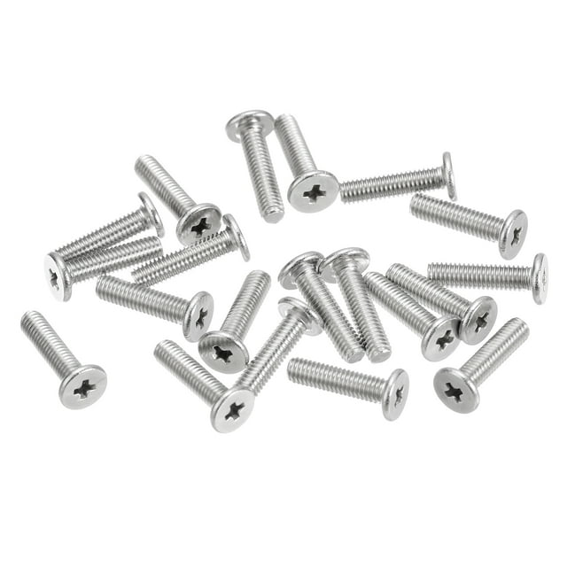 Unique Bargains M3x0.5x12mm 100Pack Metal Flat Round Head Screws Phillips Drive Machine Bolt