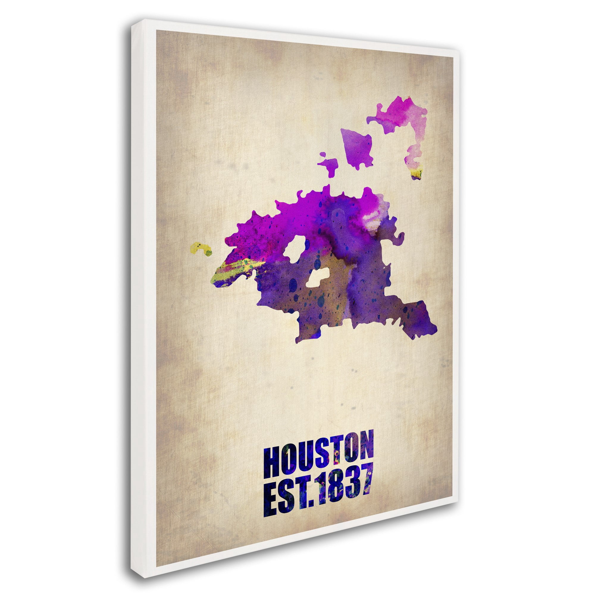 Trademark Fine Art "Houston Watercolor Map" Canvas Art by Naxart