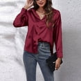thumbnail image 7 of Plus Size Satin Shirt for Women Imitation Silk Long Sleeve Blouse Elegant European Style Loose Fit Tunic Top, 7 of 7