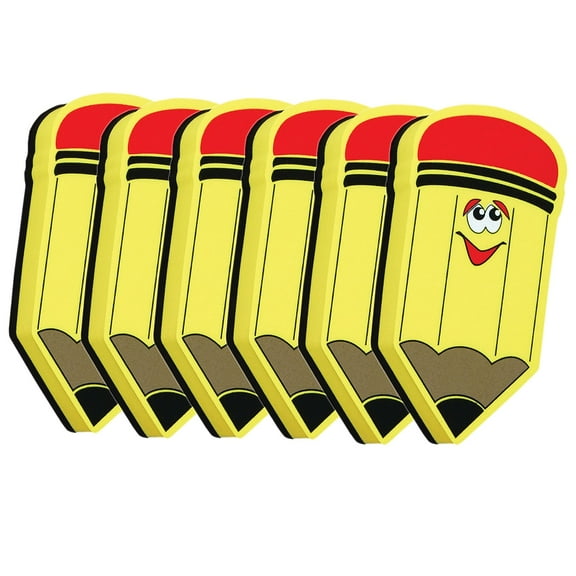 Ashley Productions Magnetic Whiteboard Eraser, Pencil, Pack of 6