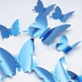 thumbnail image 2 of 24Pcs Butterfly Wall Stickers Removable Butterflies Wall Decals Wall Art Craft For Home Kids Bedroom Wedding Decor Rooms Butterfly 3D Mirror Decoration Home (Blue), 2 of 5