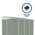 thumbnail image 4 of Absco Durango 10 Ft. x 5 Ft. Metal Bike Shed, Steel Utility Tool Shed, Outdoor Storage for Backyard, Lawn, Bikes, 50 Sq. Ft., Pale Eucalypt, 4 of 11