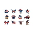 thumbnail image 2 of Yakvarog 4th of July Wooden Ornaments, 12Pcs Red White Blue Hanging Patriotic Ornaments for Tree, Festival Wood Ornaments for Party, Home, Tree, Tiered Tray 4th of July Decorations, 2 of 6