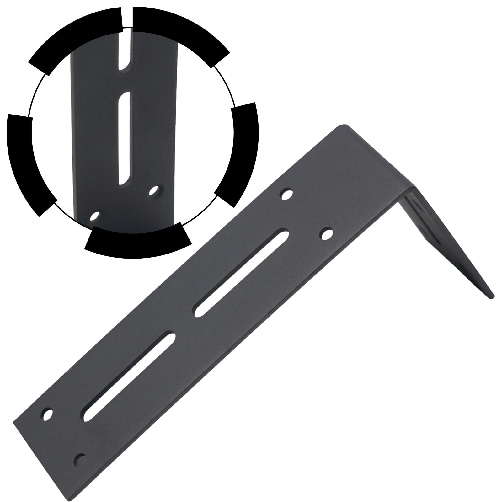 Lylong Home Essentials 1Pcs Heavy Duty Industrial L Shape Adjustable Corner Shelf Brackets Black