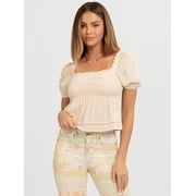 Jessica Simpson Women's and Women's Plus Waverly Cotton Smocked Blouse, Sizes XS-4X