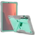 thumbnail image 3 of Case for Samsung Galaxy Tab S10 FE Plus 13.1" 2025 SM-X620/SM-X626/SM-X626B, Heavy Duty Shockproof Rugged Case with Stylus Holder & Built-in Stand Cover for Kids Girls Boys, Green, 3 of 8
