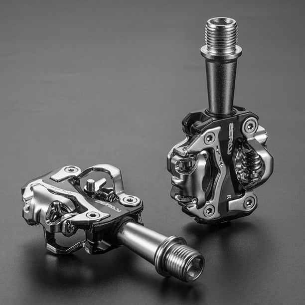 Pedales autoblocantes para bicicleta de montaña , pedales automáticos para ciclismo, aleación de aluminio SPD Negro Cola Pedales automáticos para bicicletas