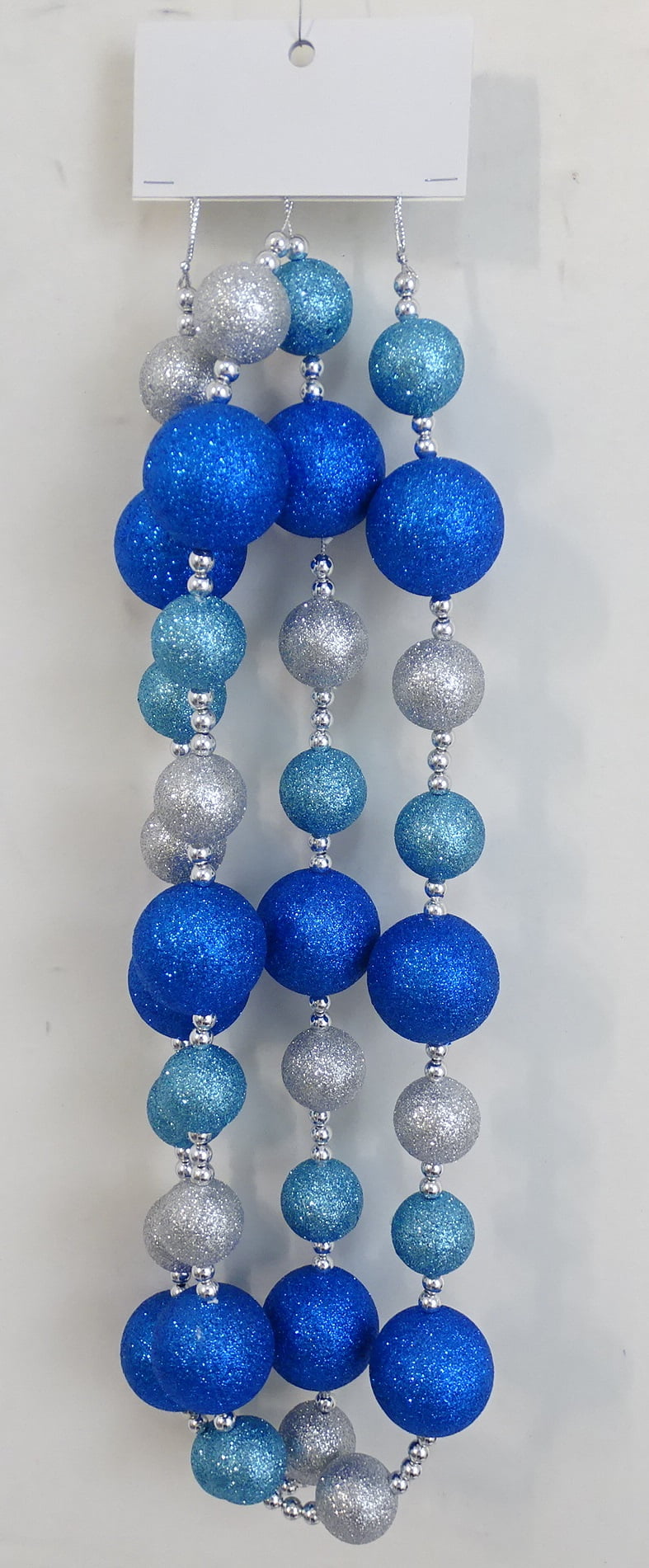 Way To Celebrate Hanukkah Glitter Ball Garland, Blue and Silver