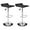 Black, Silver Chrome Base, variant on Backless Bar Stools Set of 2, 360° Swivel Adjustable Height PU Leather Bar Chairs, Modern Simple Counter Stools for Kitchen Island, Dining, Bar or Café Use (Black)