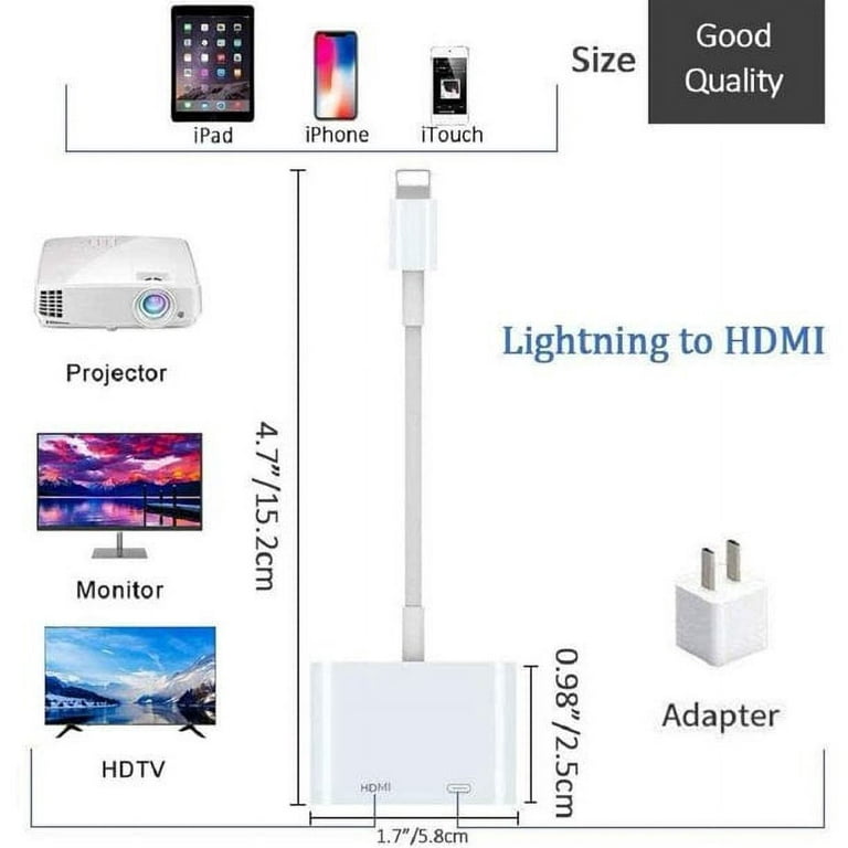 Lot 8 pin To HDMI Cable Digital AV TV Adapter For iPhone 6 7 8 X