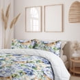 thumbnail image 2 of Ambesonne Floral Down Alternative Quilt Comforter, Blurry Abstract Autumn Bloom, Twin, Ceil Blue Amber and Green, 2 of 5