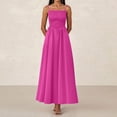 thumbnail image 3 of Aellinatey Women's fitted waist long dress, summer casual A-line flowing beach dress, 3 of 9