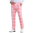 thumbnail image 4 of INSPIRE CHIC Plaid Dress Pants for Men's Flat Front Chino Contrasting Colors Business Trousers, 4 of 6