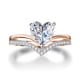 thumbnail image 5 of Exquisite V-Shape Solitaire Ring with Heart Shape Zircon - Perfect for Engagement, Banquet, and Valentine's Day Gift, 5 of 5