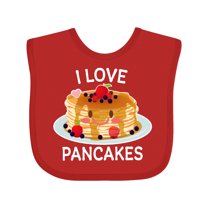 Inktastic I Love Pancakes with Cute Stack of Pancakes Boys or Girls Baby Bib