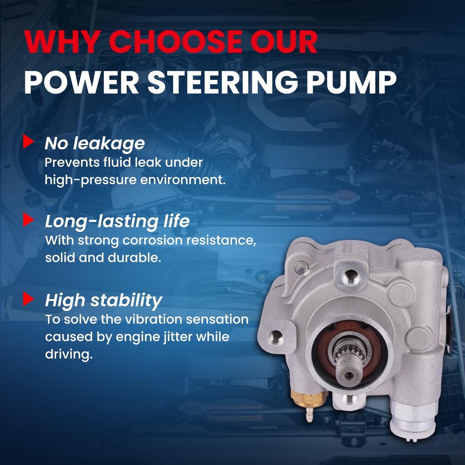 MOCA AUTOPARTS Power Steering Pump Fit for 2001-2004 Ford Escape 3.0L & 2001-2004 Mazda Tribute