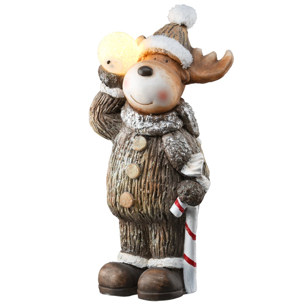 19" LED Lit Moose Decoration