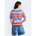 thumbnail image 3 of Free Assembly Women's and Women's Plus Roll Neck Cotton Sweater with Short Sleeves, Sizes XS-4X, 3 of 5
