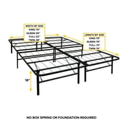 Boyd Sleep 18 Platform Metal Bed Frame with Under Bed Storage, Tool-Free Assembly, Heavy Duty, Twin