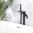 thumbnail image 6 of Wowow Single-Handle Floor Mount Freestanding Tub Faucet with Hand Shower and Waterfall Spout in Matte Black, 6 of 7