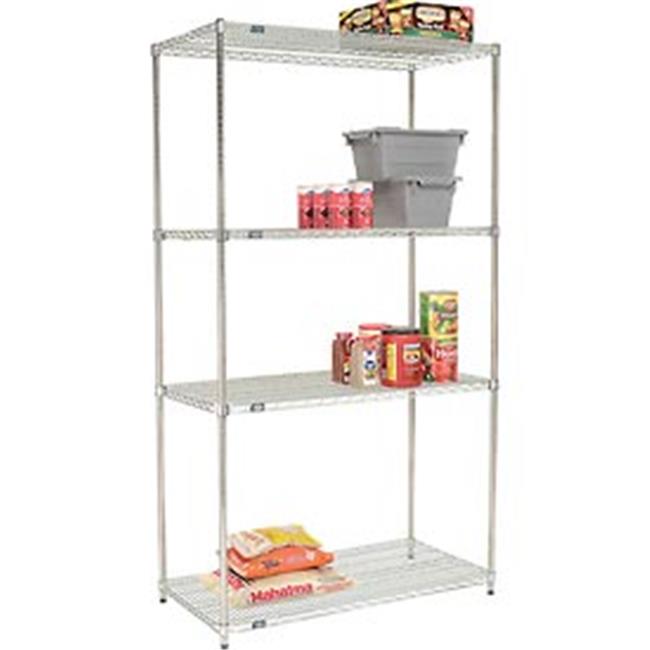 Nexel 24488AZ PolyZBrite Quick Adjust Wire Shelving, Clear Epoxy 48