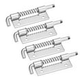 thumbnail image 1 of Unique Bargains Ressort Chargé Goupille de Verrouillage, 4 Pack 2.83 '- 304 Loquet à Ressort en Acier Inoxydable, Droitier avec Trou (Argent), 1 of 5