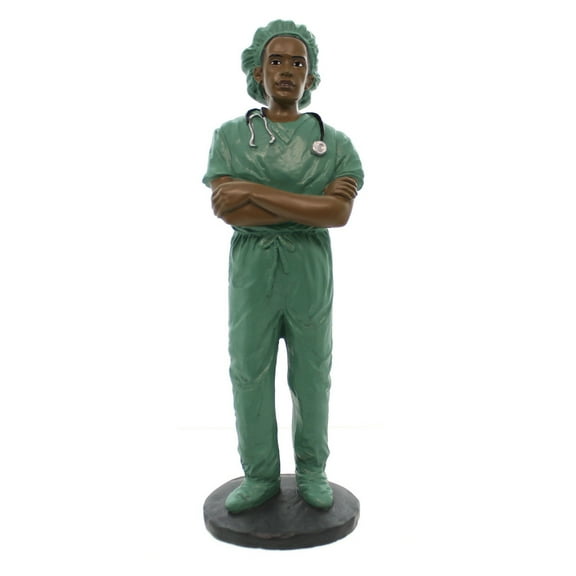 Black Art Male Scrub Nurse Polyresin Hospital Tlc 27002