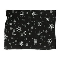 LanSuare Snowflake Christmas Throw Blanket, 27x39Inch Polyester Fiber Soft Warm Lightweight Black Blanket, for Couch, Sofa, Movie Night, Gift Idea for Family