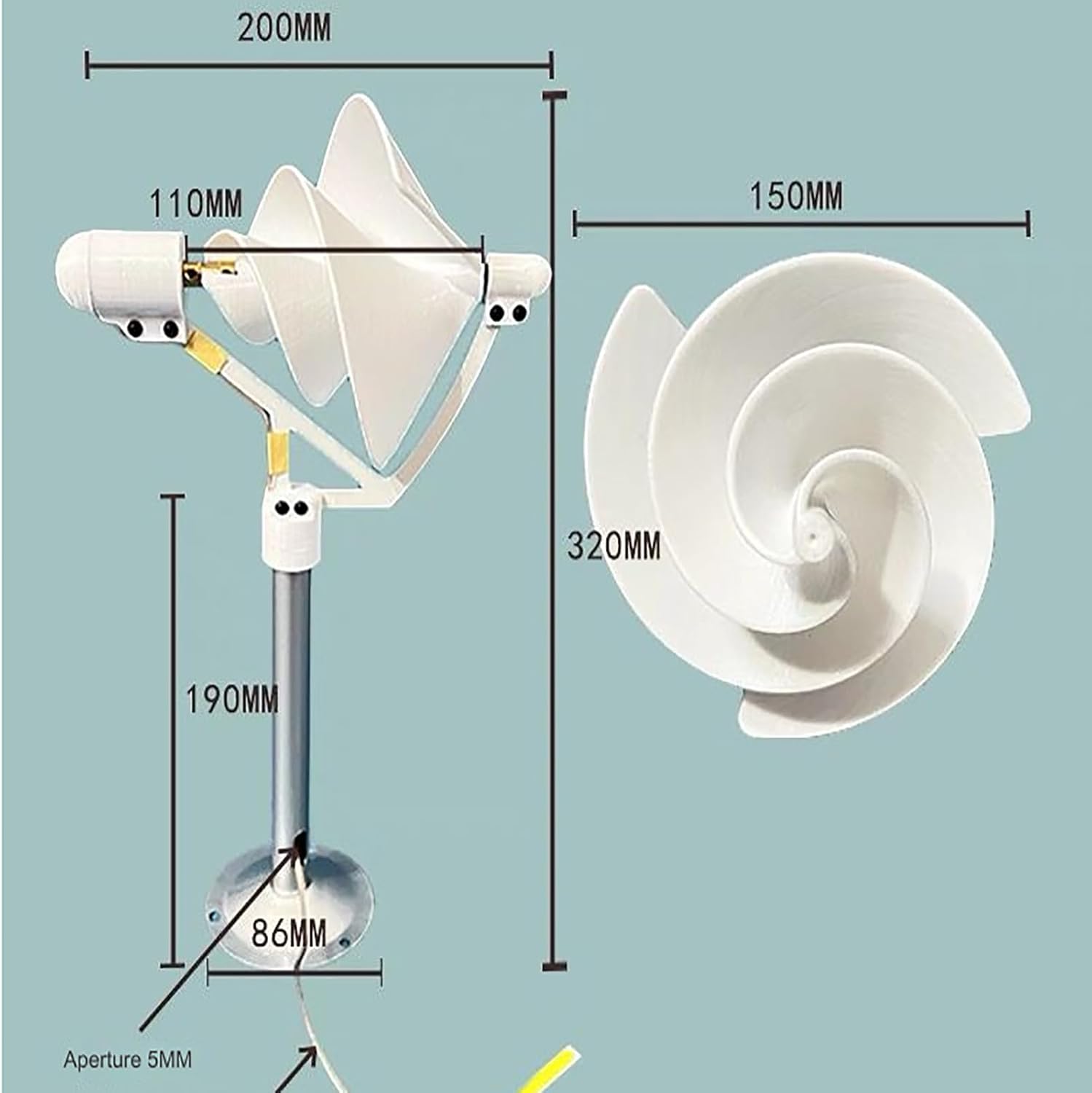 Archimedes Liam F1 Wind Turbine - Spiral Model, Home Electricity Generator, Small Wind Turbine for Home & Farm