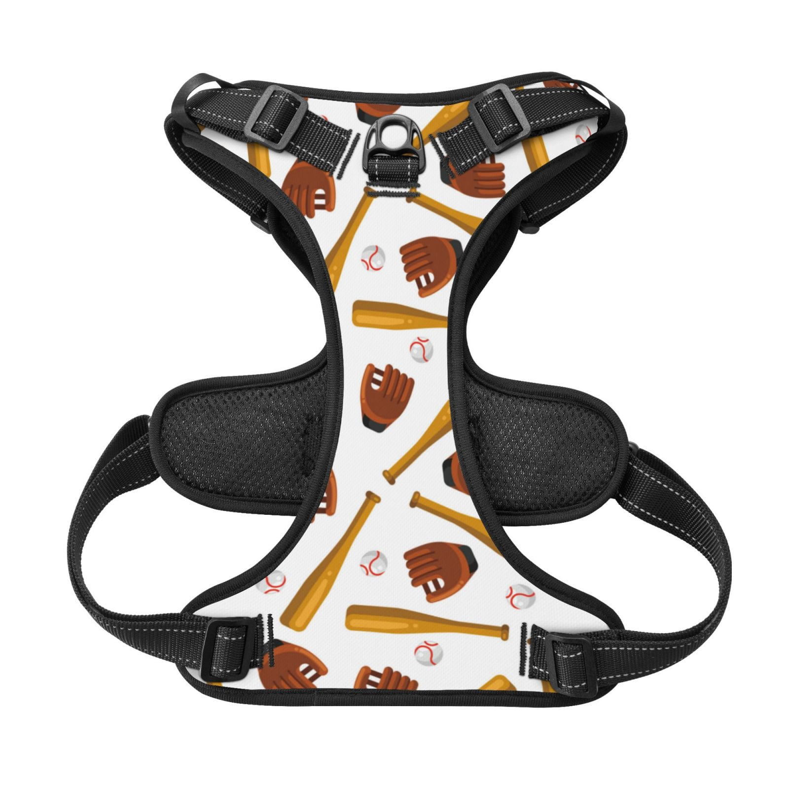 Kdxio Baseball Sport Print No Pull Dog Harness Adjustable Reflective Oxford Easy Control Medium Large Dog Harness for Training and Everyday-Medium