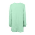 thumbnail image 6 of IROINNID Women's Mid-Length Cardigan Coat V-Neck Solid Color Long Sleeve Casual Long Cardigan Coat Sweater Outerwear, Green, 6 of 7