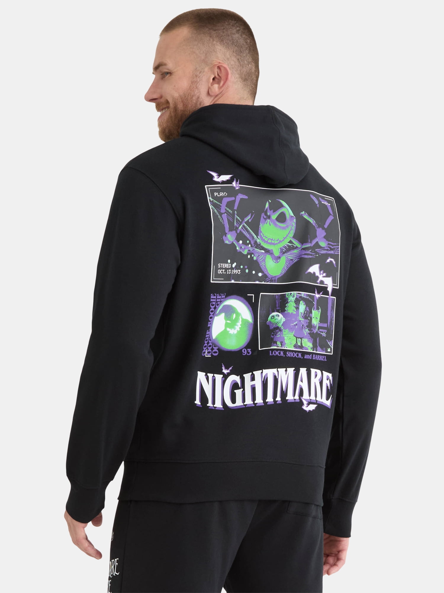 Nightmare Before Christmas Men's and Big Men's Front Back Graphic